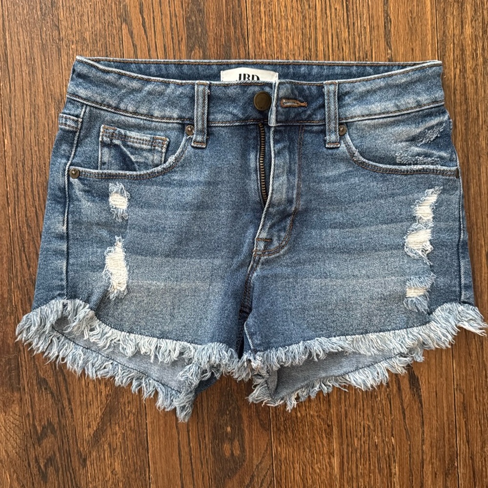 JBD Denim Jean Shorts Size XS Distressed Blue